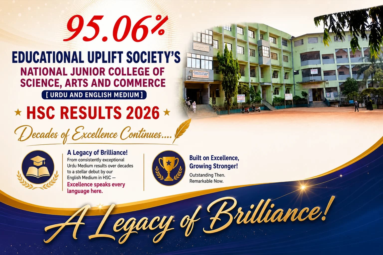 HSC Results 2026: 95.06% Success at National Junior College, Kalyan